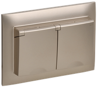 SKANDY Розетка 2-местная и крышкой 16А в сборе IP44 SK-R12Sh шампань IEK