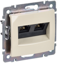 VALENA DIY Розетка компьютерная двойная RJ45 категория 5Е UTP слоновая кость