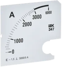 Replaceable scale for ammeter E47 3000/5A accuracy class 1.5 96x96mm IEK