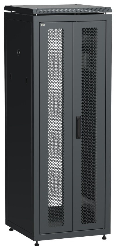 ITK LINEA N Шкаф сетевой 19" 33U 600х600мм двери передняя перфорированная задняя двустворчатая перфорированная черный