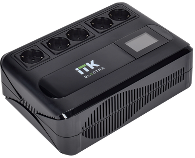 ITK ELECTRA LT5 ИБП однофазный линейно-интерактивный 600ВА/360Вт 5хSchuko LCD дисплей АКБ 1х7AH USB+USB Charge RJ45/11