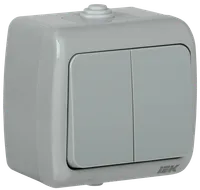 AQUATIC 2-gang switch for open installation 10A IP54 BC-20-2-0-A IEK