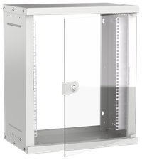 Шкаф настенный 19" 12U 550х350мм стеклянная дверь серый GENERICA