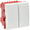 Выключатель двухклавишный ВК1-22-00-П (на 2 модуля) ПРАЙМЕР белый IEK0