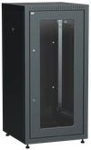 ITK LINEA E Шкаф напольный сетевой 19" 24U 600х600мм стеклянная передняя дверь задняя металлическая черный0