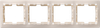 KVARTA Рамка 4-местная горизонтальная РГ-4-ККм кремовый IEK0