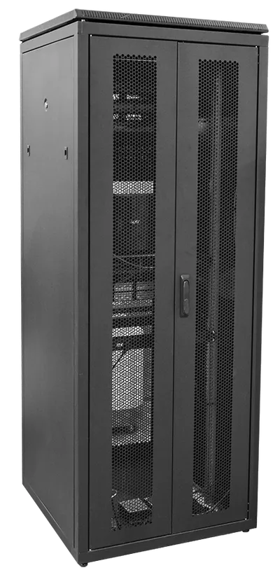 ITK LINEA N Шкаф напольный 42U 800х600мм дверь передняя перфорированная задняя распашная перфорированная черный RAL9005