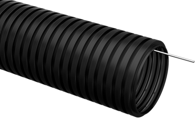 Труба гофрированная ПНД d=16мм с зондом черная (25м) IEK