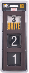 BRITE Рамка 3 -местная РУ-3-2-БрТБ стекло темная бронза IEK1