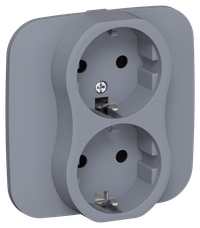 FLITE Розетка 2-местная с заземлением без защитных шторок 16А РС12-0-А-ФлМ маренго IEK