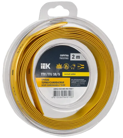 Heat shrink tube TTU ng-LS 10/5 yellow (2m/pack) IEK