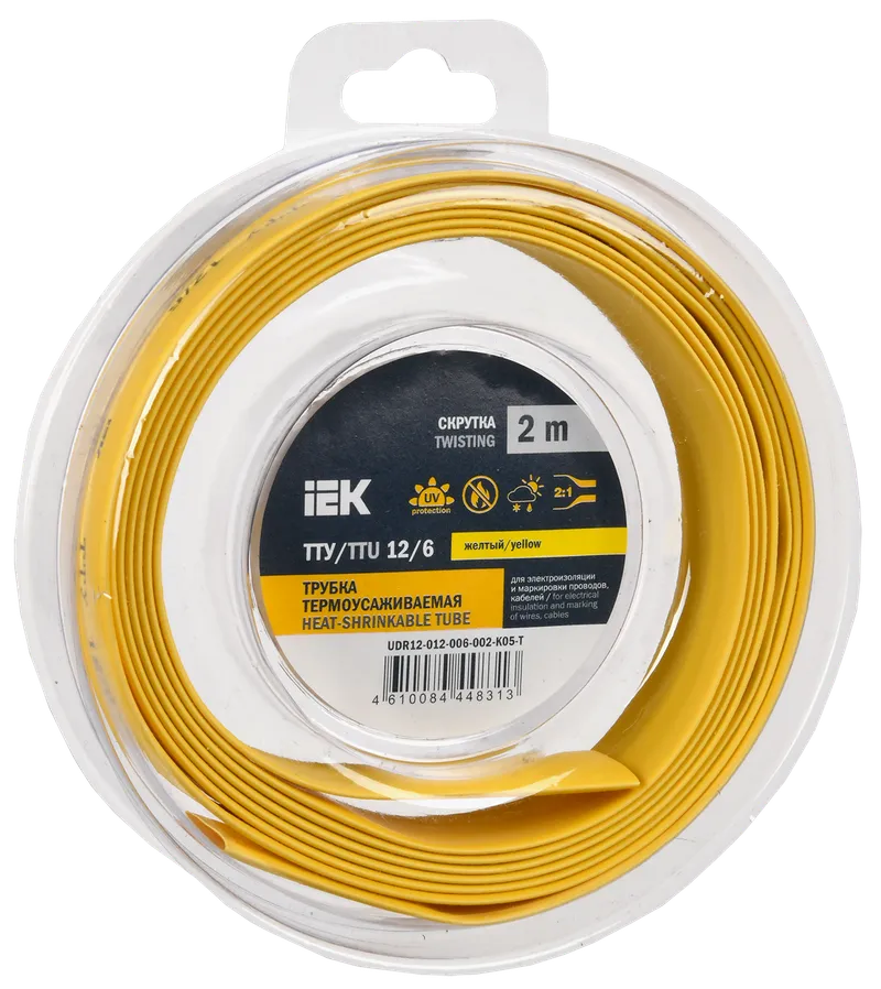 Heat shrink tubing TTU ng-LS 12/6 yellow (2m/pack) IEK