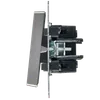 BRITE Выключатель 2-клавишный с индикацией для отелей 10А ВС10-2-9-БрС сталь IEK7
