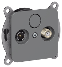 FLITE Розетка 2-местная TV+SAT экранированная оконечная РТВс-2-1-1-ФлМА мокрый асфальт IEK