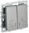BRITE 2-gang switch with indication for hotels 10A VS10-2-9-BrS steel IEK0