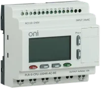 Programmable logic relay ONI. Expandable version. With built-in screen. 10 digital inputs, 4 relay outputs. Built-in RS485. Supply voltage 220V AC