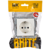 BRITE Розетка 1-местная с заземлением с защитными шторками 16А РС14-1-0-БрБ белый IEK1