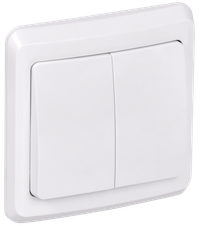 VEGA Выключатель 2-клавишный 10А ВС10-2-0-ВБ белый GENERICA