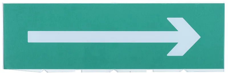 Removable display"Direction to the emergency exit to the right" green background for T-series IEK