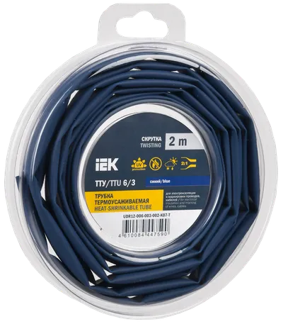 Heat shrink tubing TTU ng-LS 6/3 blue (2m/pack) IEK