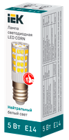 Лампа светодиодная CORN капсула 5Вт 230В 4000К керамика E14 IEK2