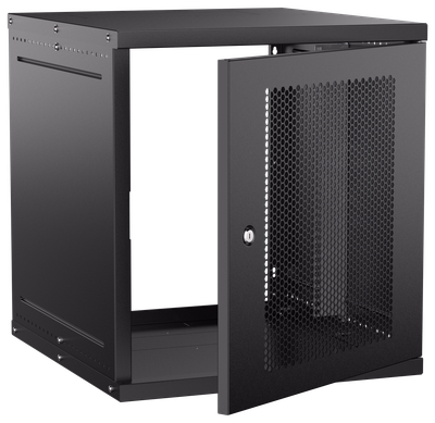 Шкаф настенный 19" 12U 600х650мм перфорированная дверь черный GENERICA