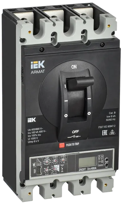 ARMAT Автоматический выключатель в литом корпусе 3P типоразмер H 100кА 400А расцепитель электронный продвинутый IEK