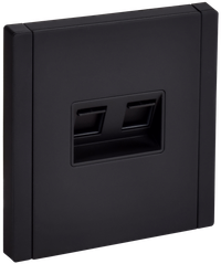 FORTE&PIANO Розетка компьютерная двойная RJ45 кат.6 FP134M металл черный IEK