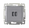 VALENA Розетка USB A+A 15Вт алюминий0
