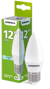 Лампа светодиодная C35 свеча 12Вт 230В 6500К E27 GENERICA0