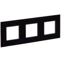 SKANDY Рамка 3-местная SK-F23Bl стекло черный IEK