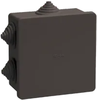Коробка распаячная КМ41235 для открытой проводки с защелкивающейся крышкой 85х85х40мм IP44 6 гермовводов черная (RAL 9005) IEK