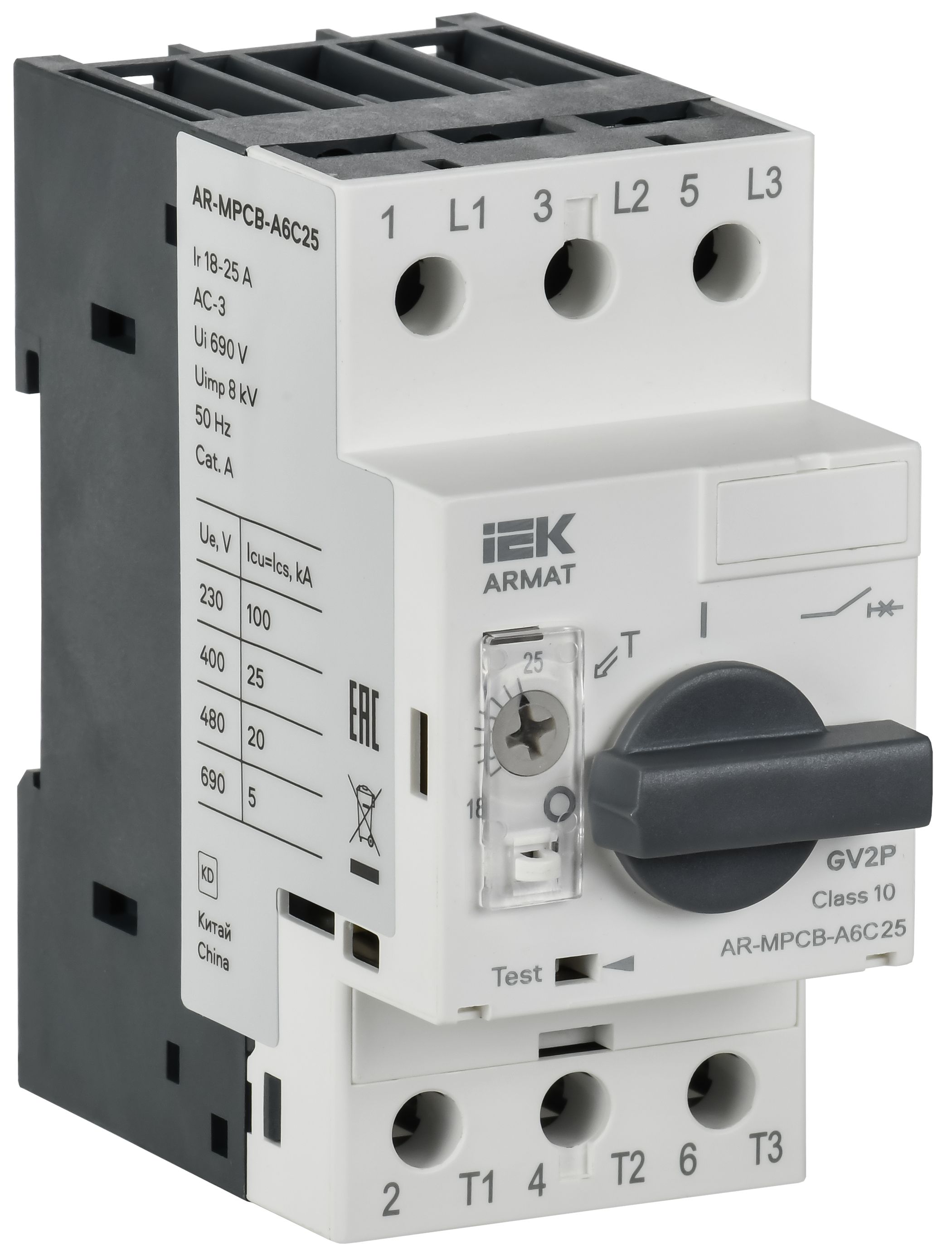 ARMAT Автоматический выключатель защиты двигателя A6 GV2P 18-25А IEK (AR-MPCB-A6C25)