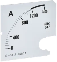 Replaceable scale for ammeter E47 1200/5A accuracy class 1.5 96x96mm IEK