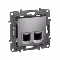 ETIKA Розетка компьютерная двойная RJ45 категория 5Е UTP алюминий