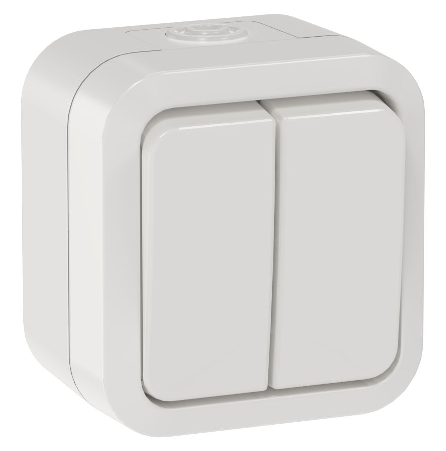 TORS Выключатель двухклавишный 10А IP55 TS305 белый IEK (TS-V20-0-10-55-K01)