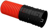 ELASTA Труба гофрированная двустенная жесткая ПНД d=140мм красная (5,7м) IEK