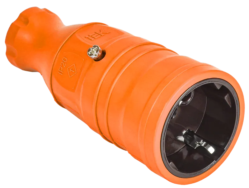 OMEGA Portable socket RBp14-1-0m IP20 rubber orange IEK