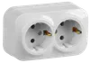 RS22-3-XB Double socket with grounding contact 16Awith opening installation GLORY (white) IEK0