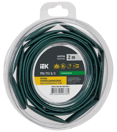 Heat shrink tubing TTU ng-LS 2/1 green (2m/pack) IEK