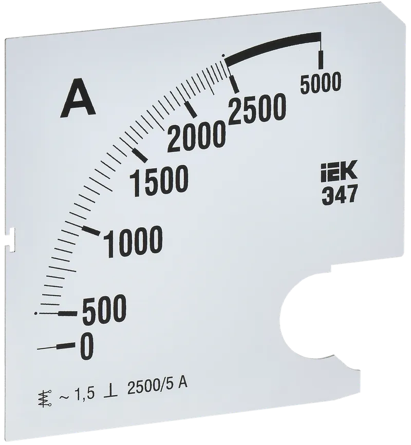 Шкала сменная для амперметра Э47 2500/5А класс точности 1,5 96х96мм IEK