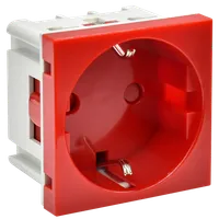 PRIMER RKS-20-30-P-K Socket with earthing contact, protective shutter and screw terminal (2 modules) red IEK