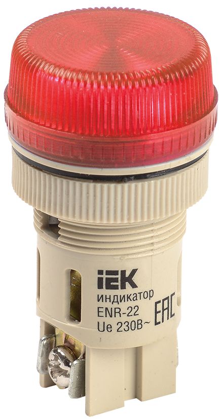 Лампа ENR-22 сигнальная d22мм красный неон/240В цилиндр GENERICA (BLS40-ENR-K04)