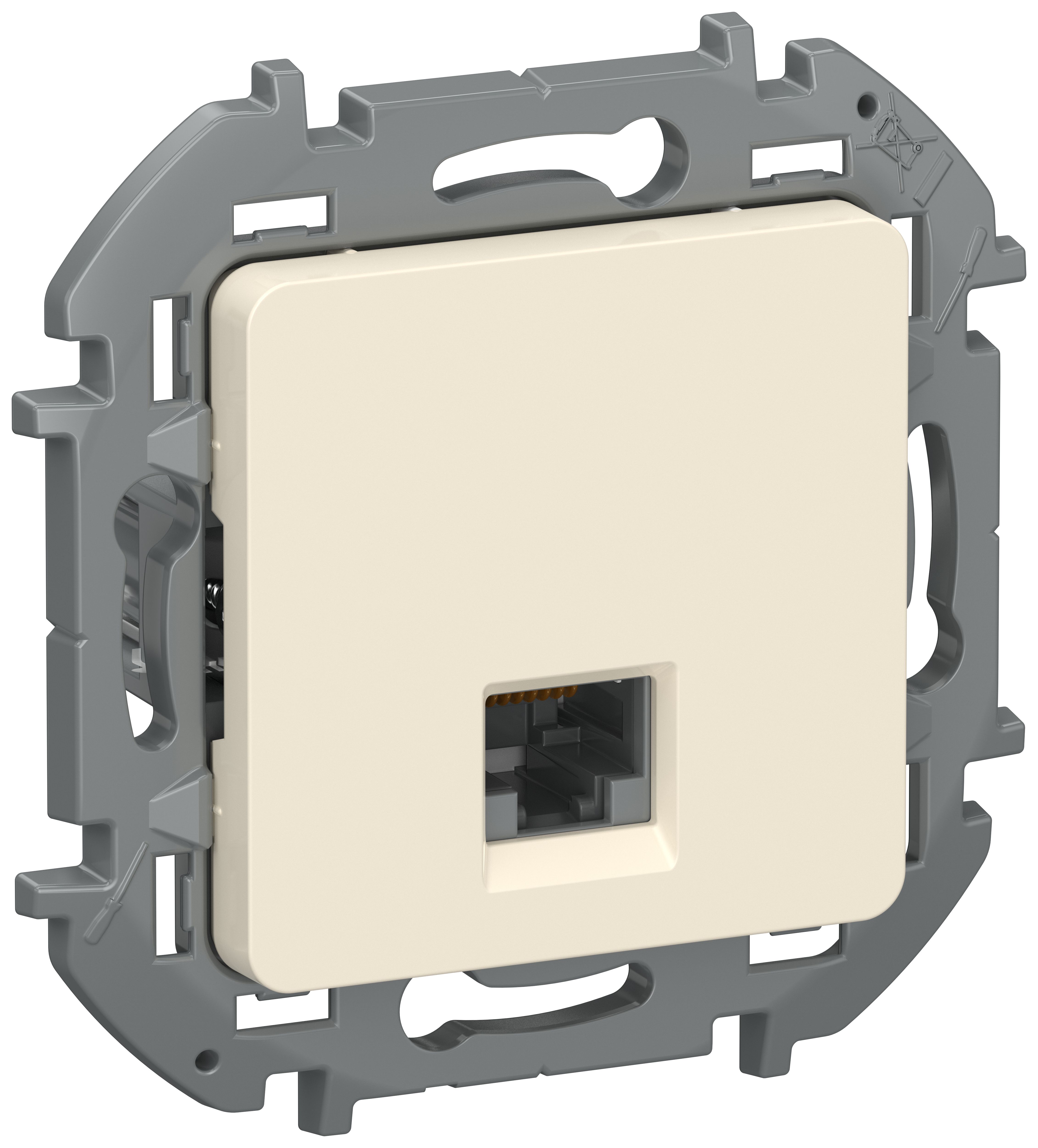 IEKINSPIRIA Розетка компьютерная RJ45 категория 6 UTP 6738311 слоновая кость IEK