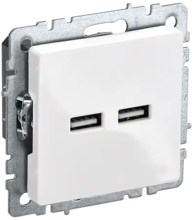 BRITE USB socket A+A 5V 3.1A RYU10-1-BrB white IEK