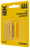 Батарейка щелочная Alkaline LR03/AAA (2шт/блистер) IEK2