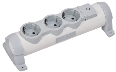 COMFORT Колодка для удлинителя с заземлением с выключателем К03В 3 места белая IEK