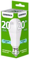 Лампа светодиодная A60 груша 20Вт 230В 6500К E27 GENERICA1