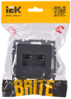 BRITE Розетка двойная RJ11+RJ45 кат.5E РК/Т12-БрГ графит IEK1