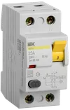 Выключатель дифференциальный (УЗО) ВД1-63 2Р 25А 30мА тип А IEK0